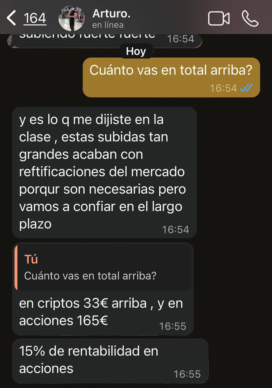 Arturo: 15% de rentabilidad en acciones